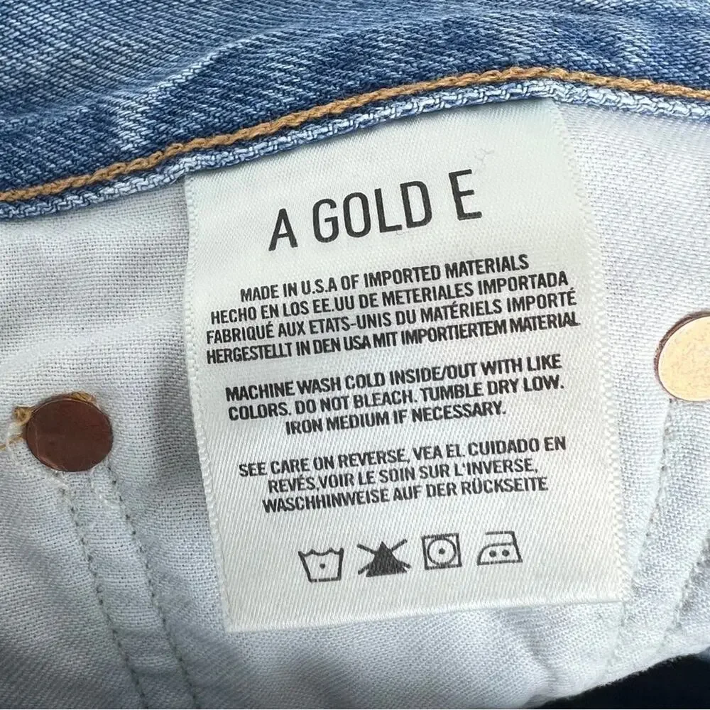 AGOLDE | Women’s Jeans Riley High Rise Straight Crop in Blitz Blue Distressed 26 - Picture 9 of 10